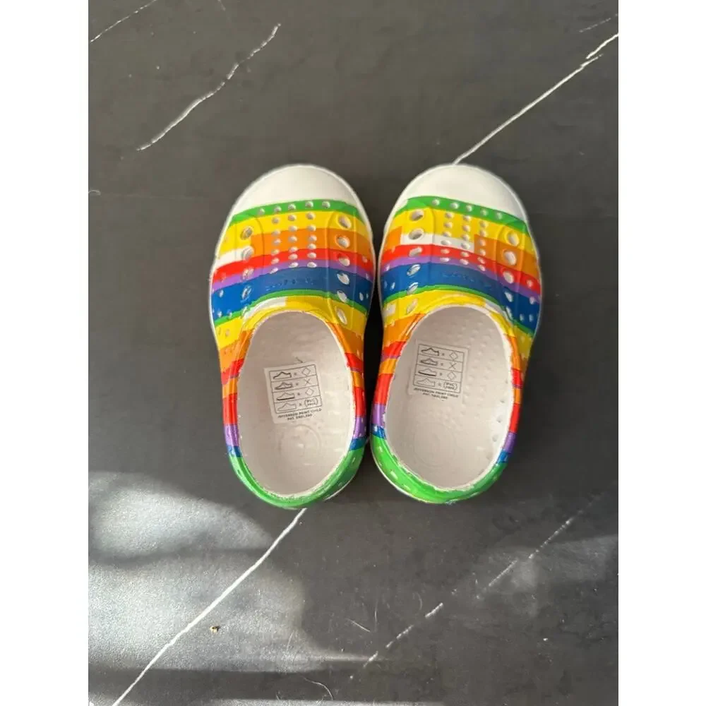 Native Girls Colorful Rainbow Shoes | Size 5